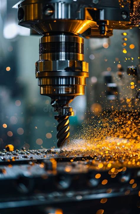 cnc machine shavings flying|Cnc machine is creating a metal detail, with metal shavings flying .